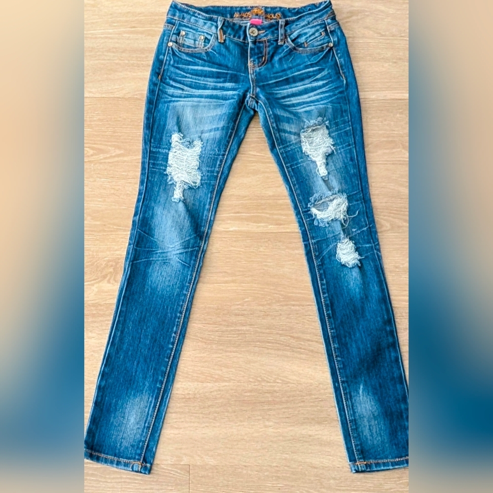 Distressed Blue Jeans